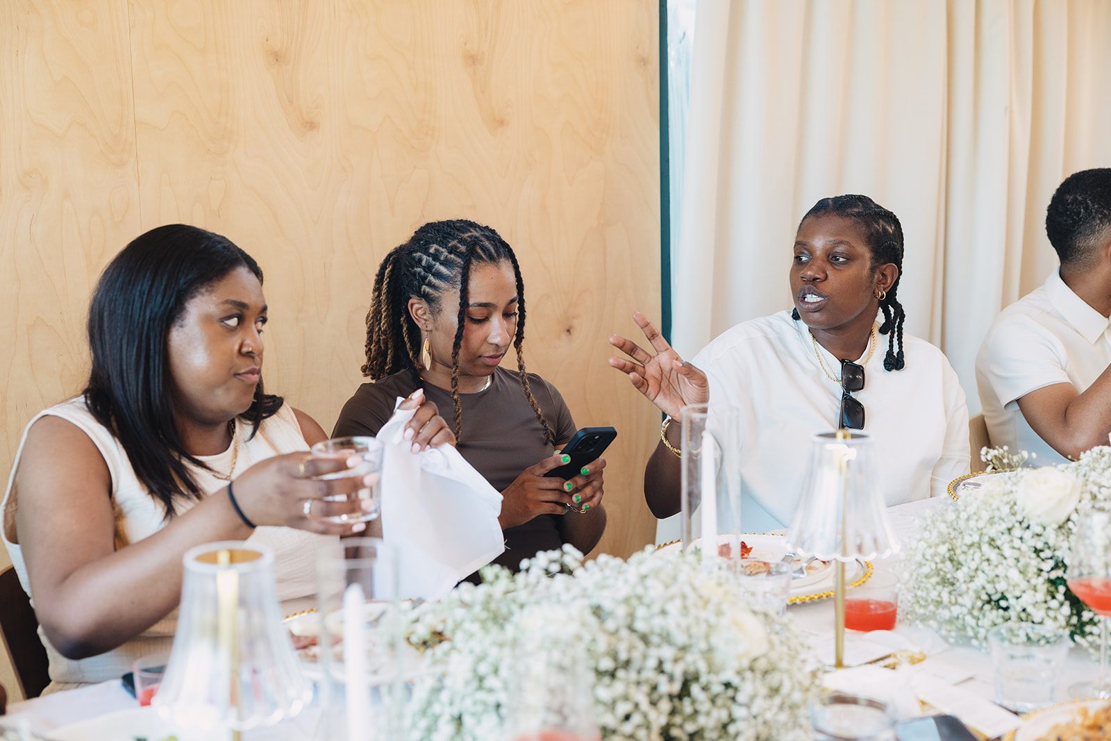Jazmine and Jaleesa engagement dinner floral centerpiece in Maryland — Creative Motion Events