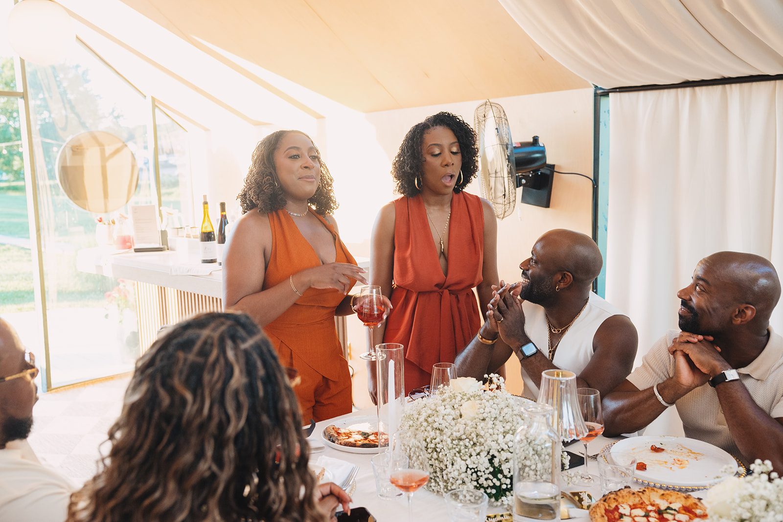 Jazmine and Jaleesa engagement dinner place setting detail in Maryland — Creative Motion Events