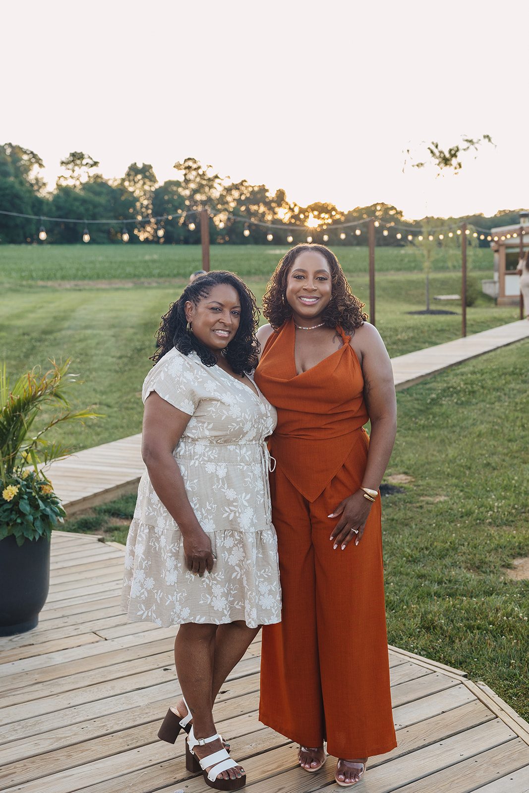 Jazmine and Jaleesa engagement dinner banquet table design in Maryland — Creative Motion Events
