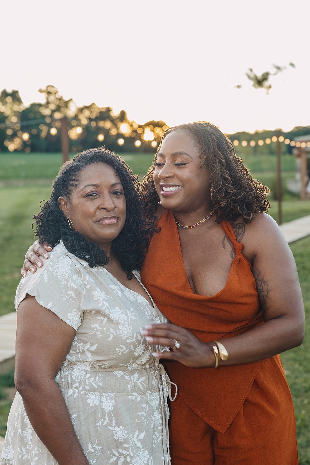 Jazmine and Jaleesa engagement dinner lounge seating vignette in Maryland — Creative Motion Events