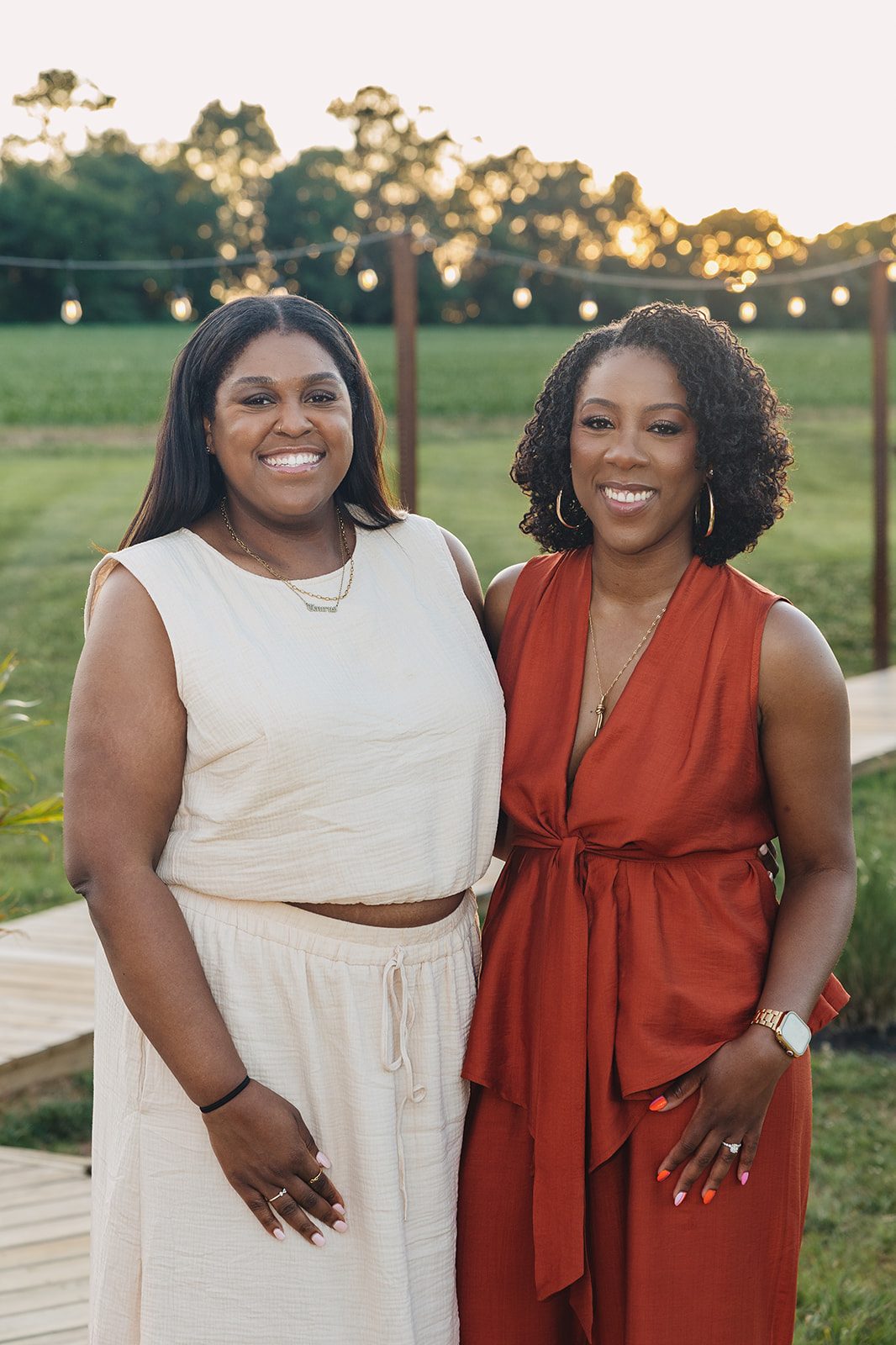 Jazmine and Jaleesa engagement dinner candlelit reception décor in Maryland — Creative Motion Events