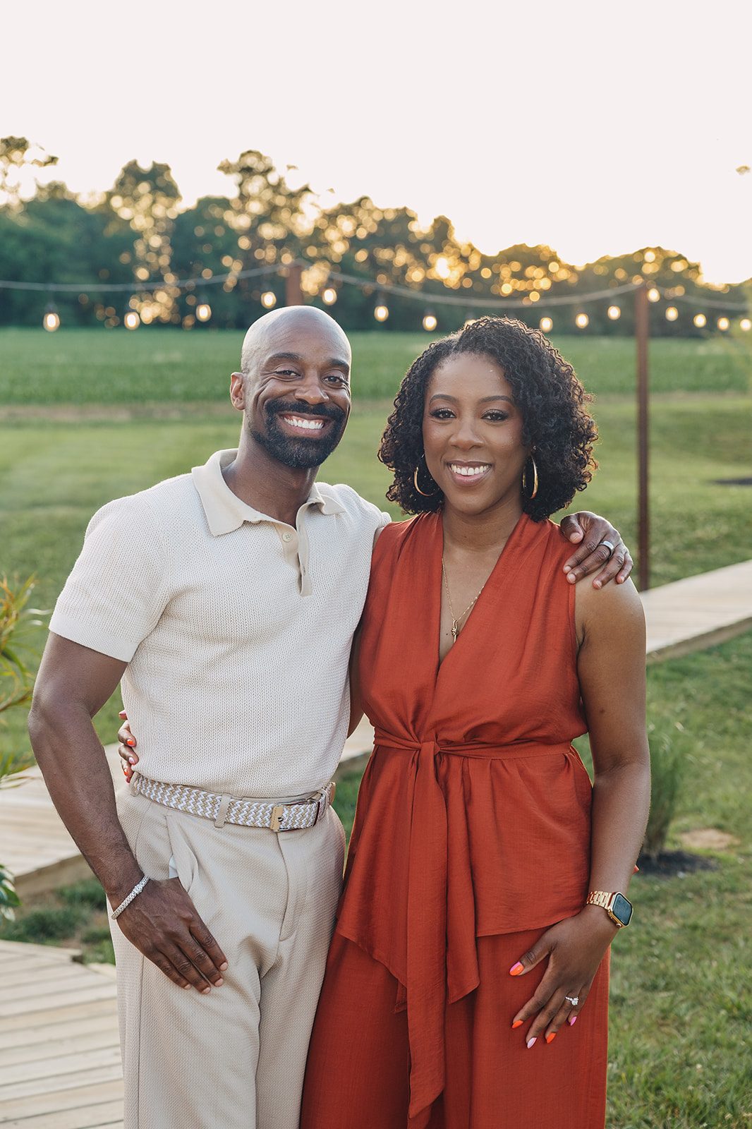 Jazmine and Jaleesa engagement dinner elegant place cards in Maryland — Creative Motion Events