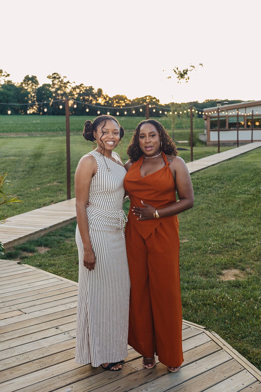 Jazmine and Jaleesa engagement dinner candlelit reception décor in Maryland — Creative Motion Events