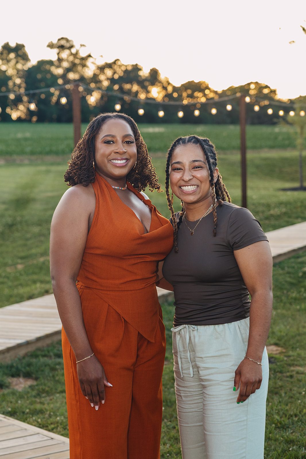 Jazmine and Jaleesa engagement dinner dinner party ambiance in Maryland — Creative Motion Events