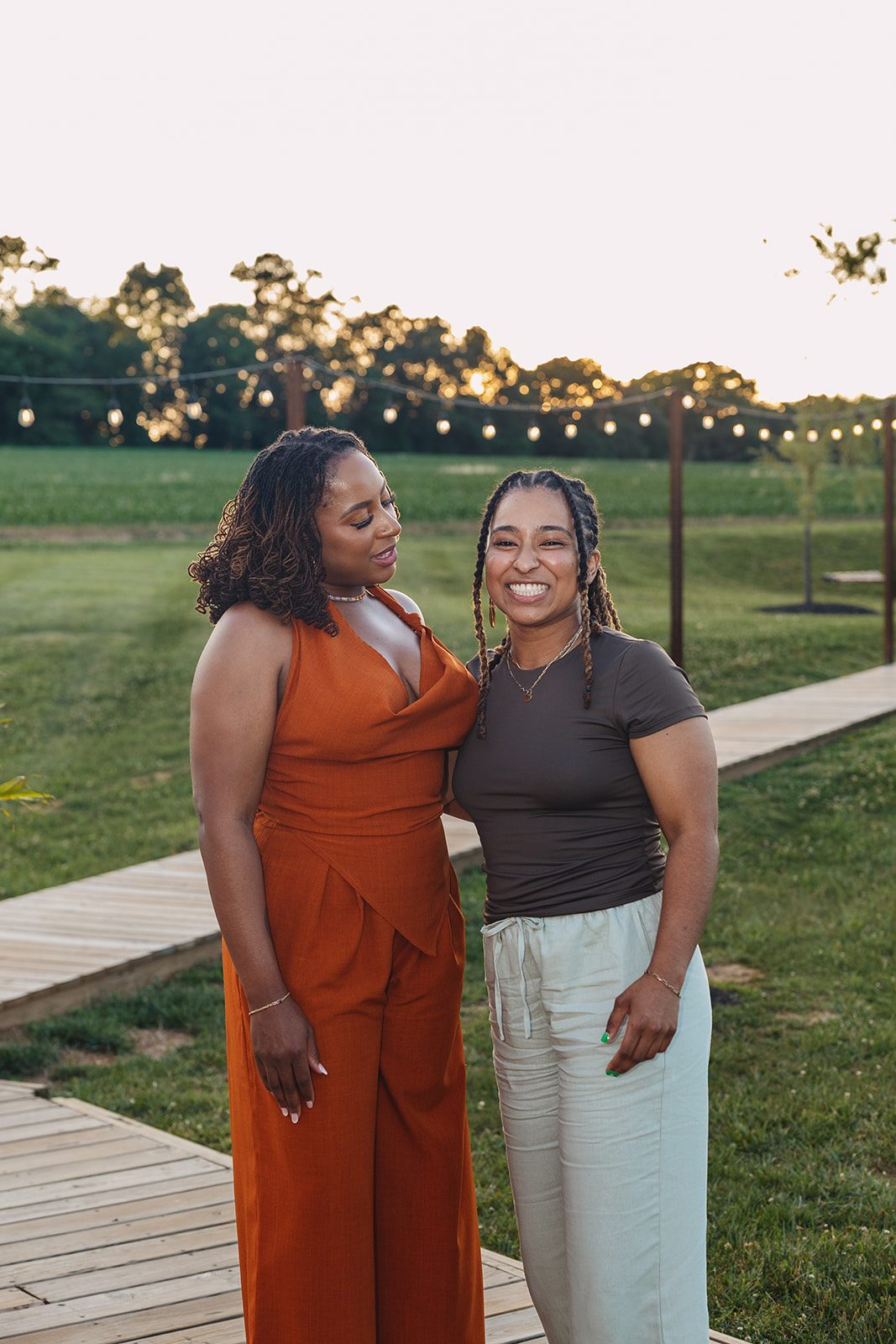 Jazmine and Jaleesa engagement dinner tablescape with florals in Maryland — Creative Motion Events