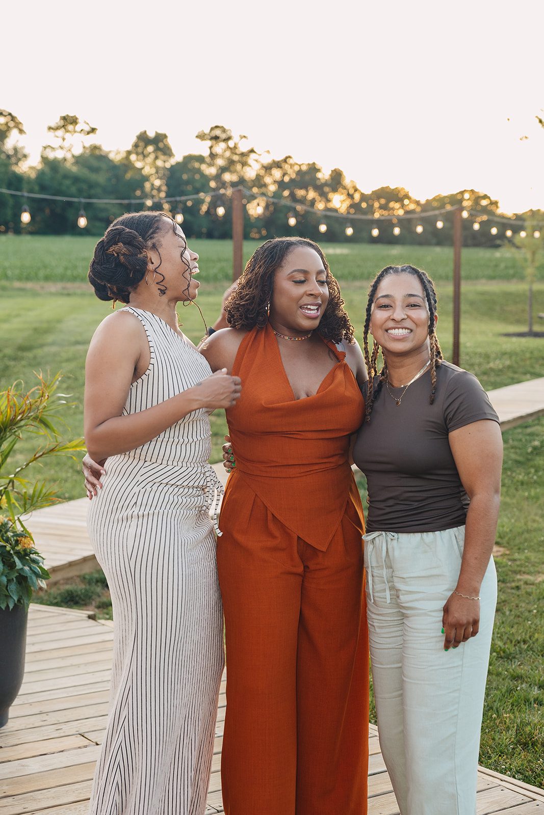 Jazmine and Jaleesa engagement dinner candlelit reception décor in Maryland — Creative Motion Events