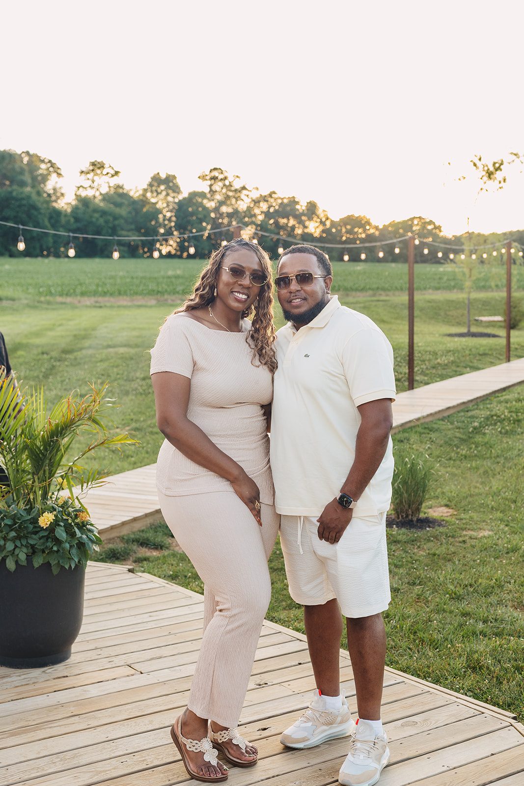 Jazmine and Jaleesa engagement dinner candlelit reception décor in Maryland — Creative Motion Events