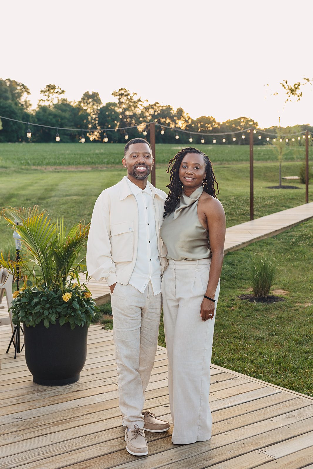 Jazmine and Jaleesa engagement dinner reception styling in Maryland — Creative Motion Events