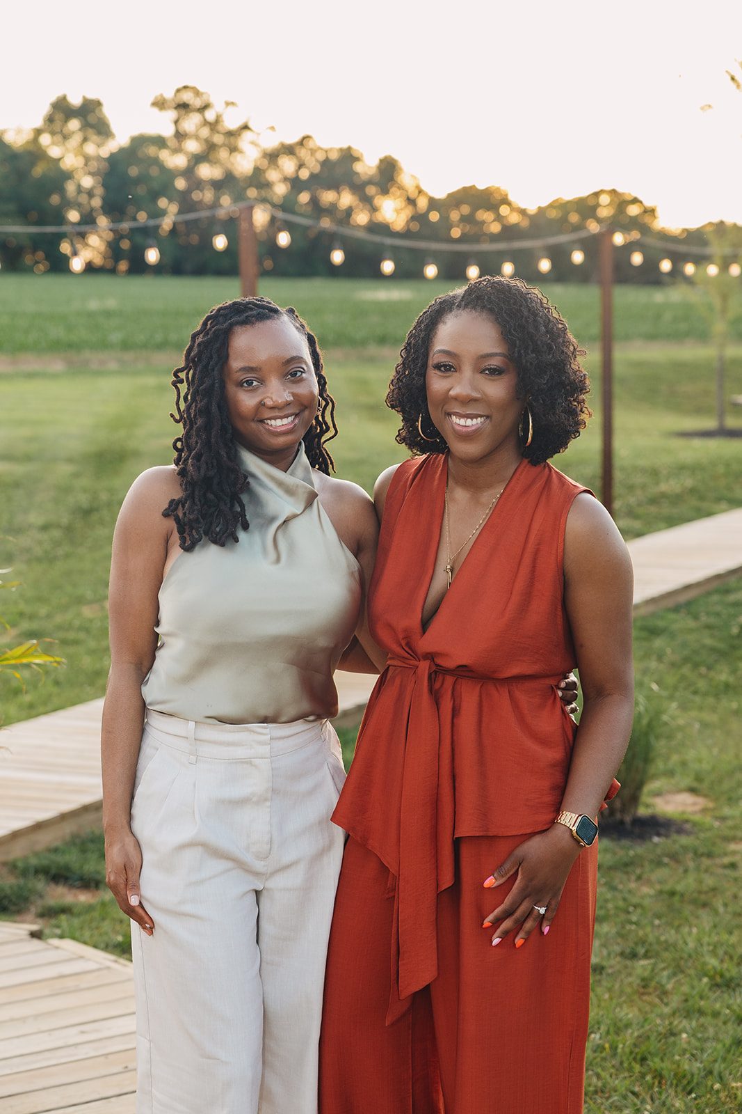 Jazmine and Jaleesa engagement dinner intimate celebration décor in Maryland — Creative Motion Events