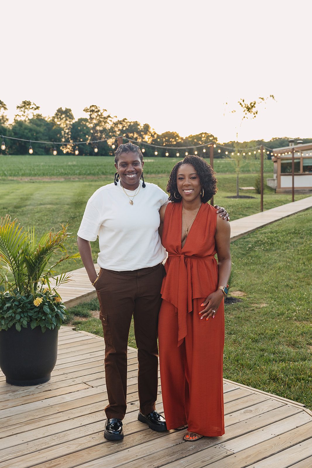 Jazmine and Jaleesa engagement dinner candlelit reception décor in Maryland — Creative Motion Events