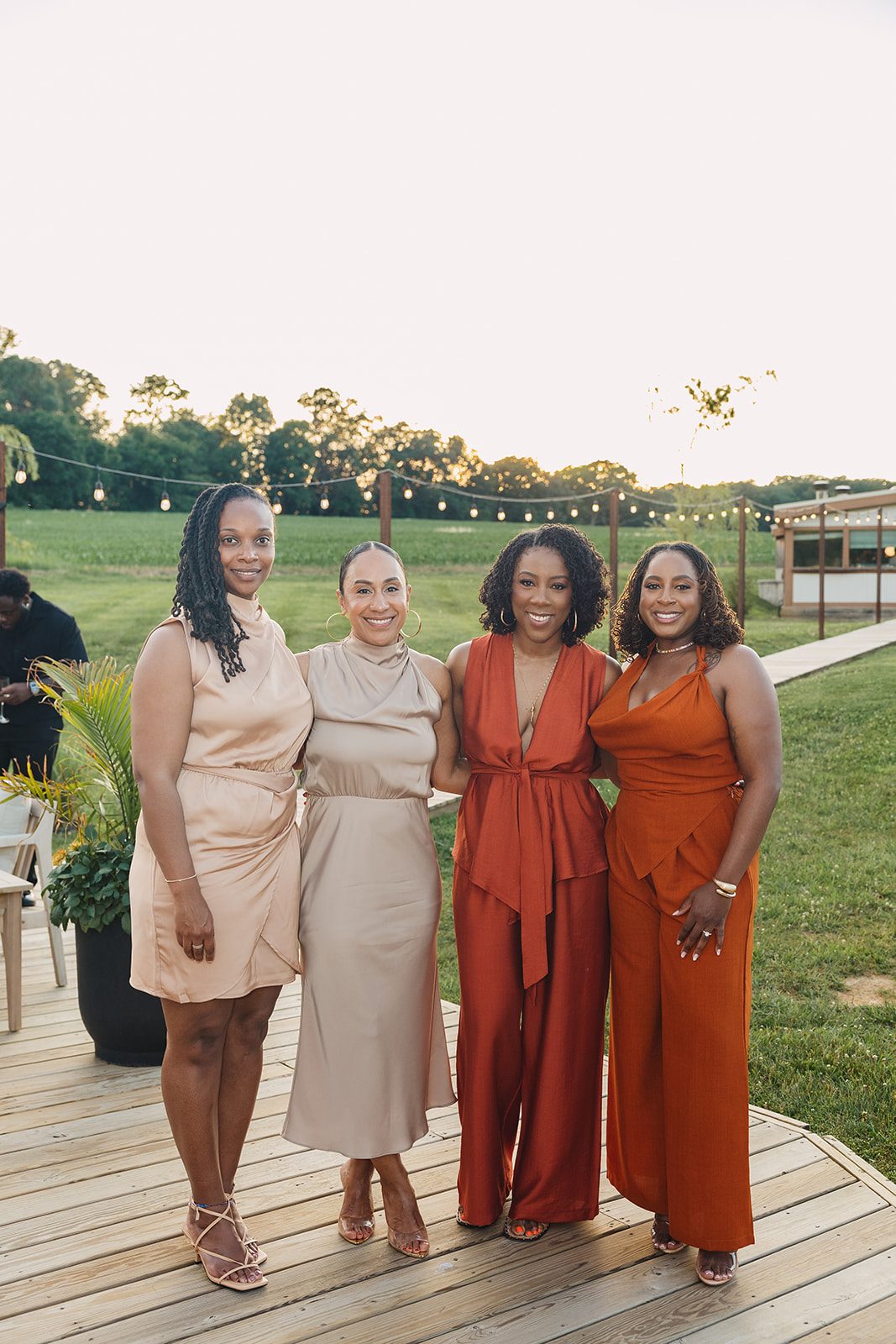 Jazmine and Jaleesa engagement dinner elegant place cards in Maryland — Creative Motion Events
