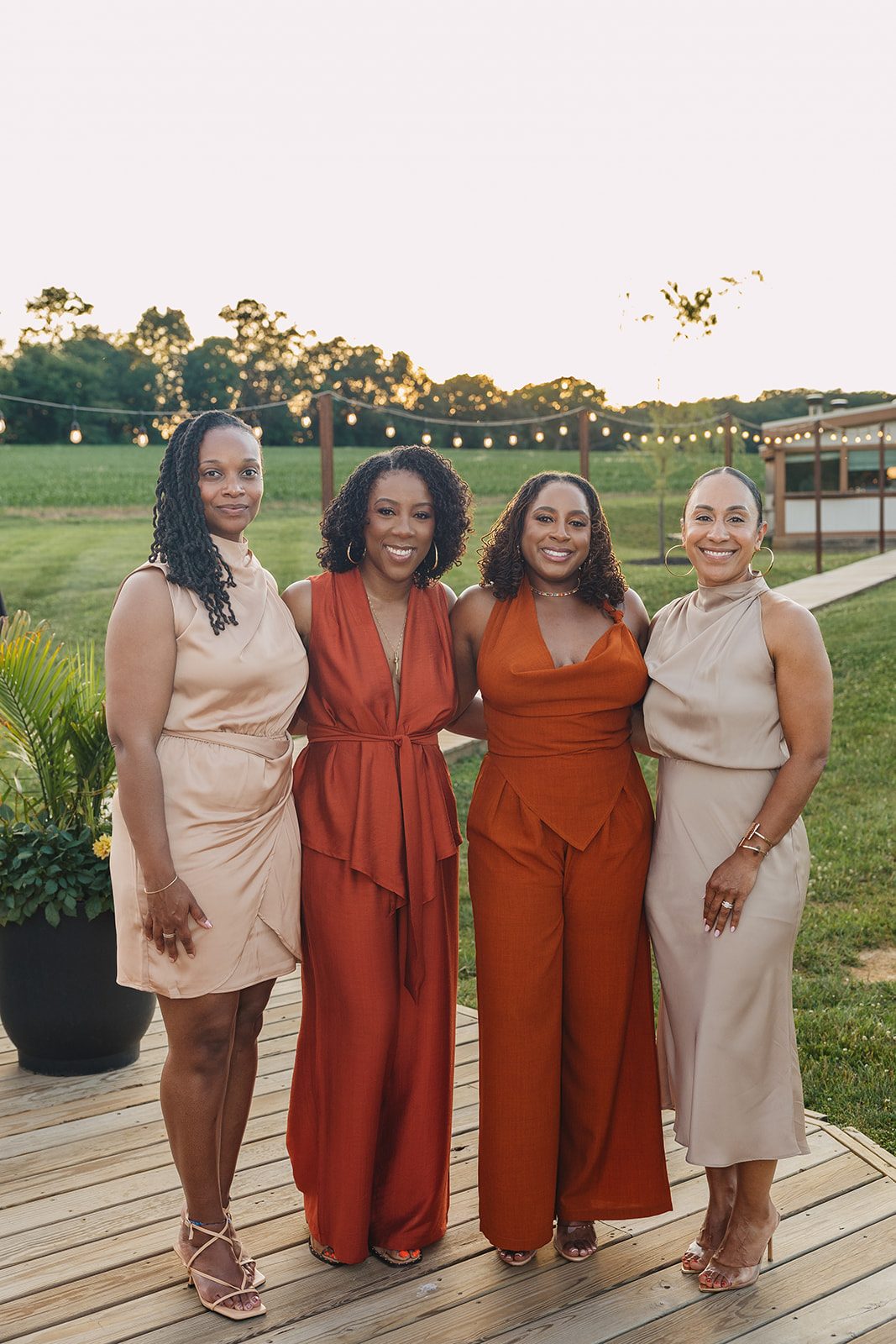 Jazmine and Jaleesa engagement dinner candlelit reception décor in Maryland — Creative Motion Events