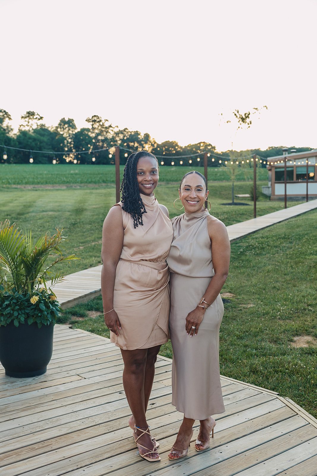 Jazmine and Jaleesa engagement dinner lounge seating vignette in Maryland — Creative Motion Events