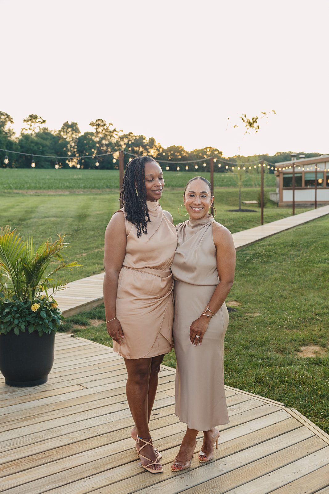 Jazmine and Jaleesa engagement dinner dinner party ambiance in Maryland — Creative Motion Events