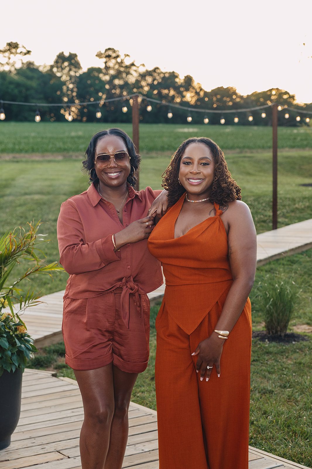 Jazmine and Jaleesa engagement dinner banquet table design in Maryland — Creative Motion Events