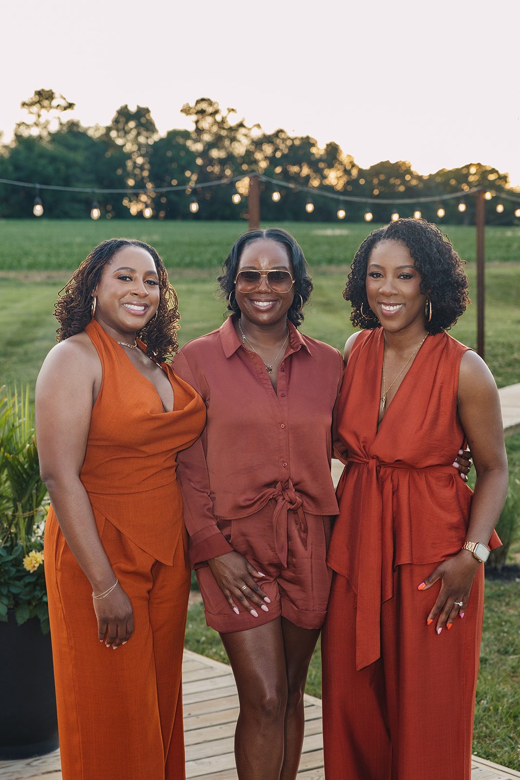 Jazmine and Jaleesa engagement dinner lounge seating vignette in Maryland — Creative Motion Events