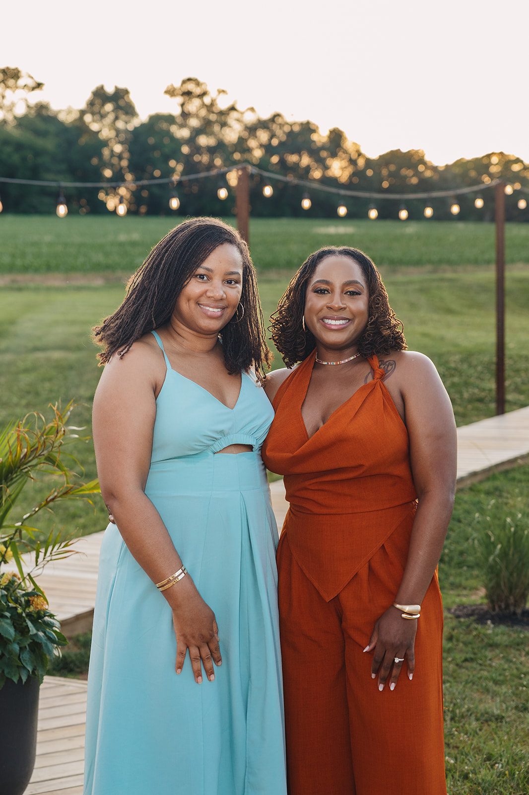 Jazmine and Jaleesa engagement dinner elegant place cards in Maryland — Creative Motion Events