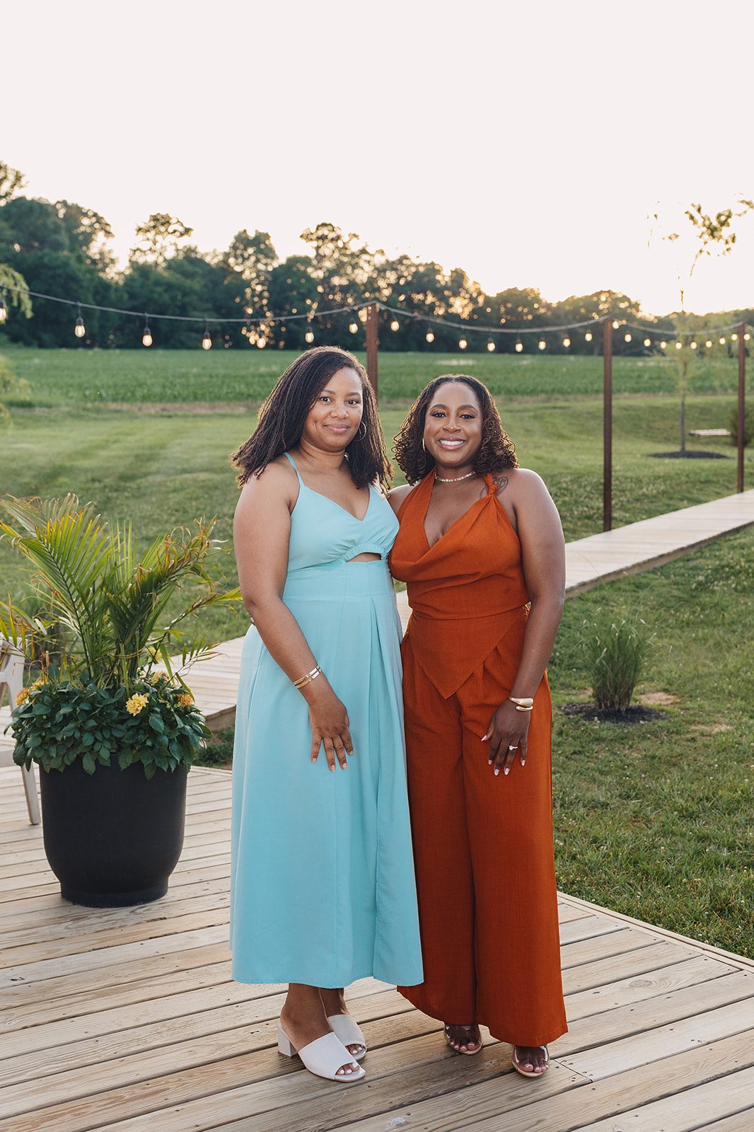Jazmine and Jaleesa engagement dinner reception styling in Maryland — Creative Motion Events