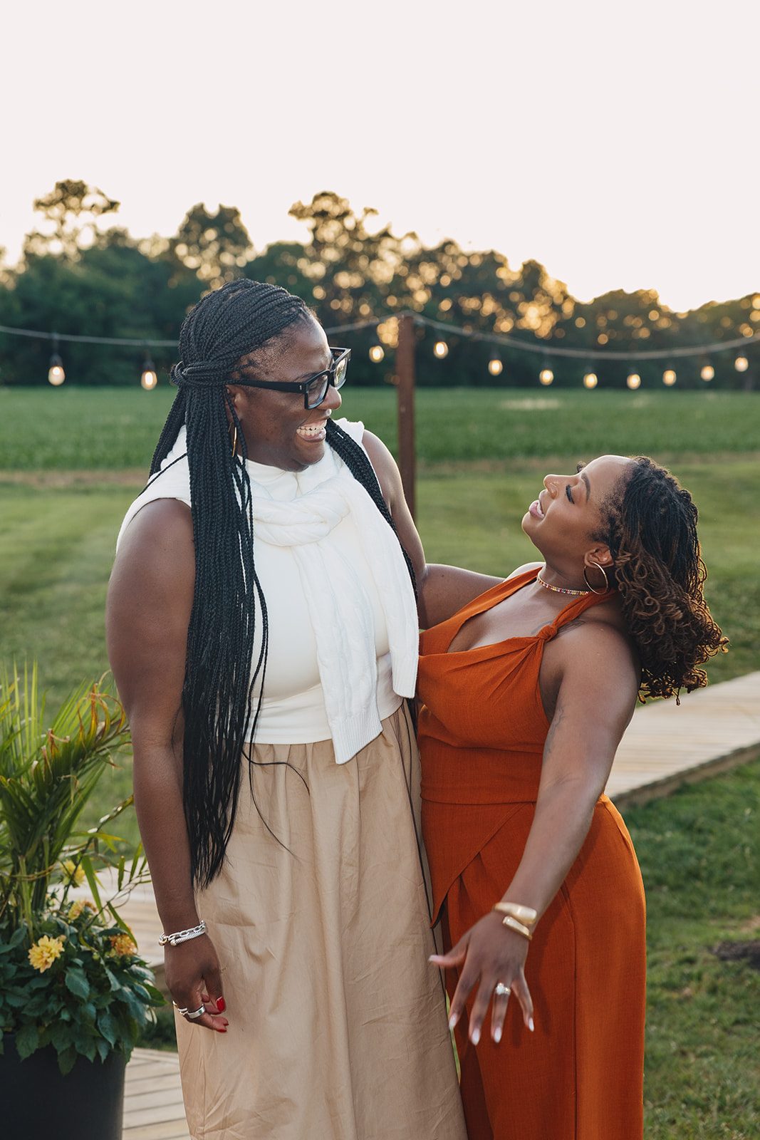 Jazmine and Jaleesa engagement dinner intimate celebration décor in Maryland — Creative Motion Events