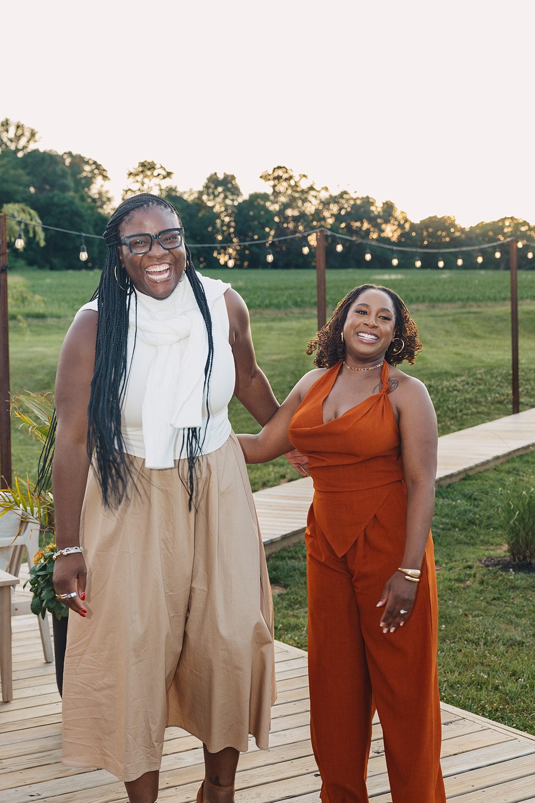 Jazmine and Jaleesa engagement dinner tablescape with florals in Maryland — Creative Motion Events