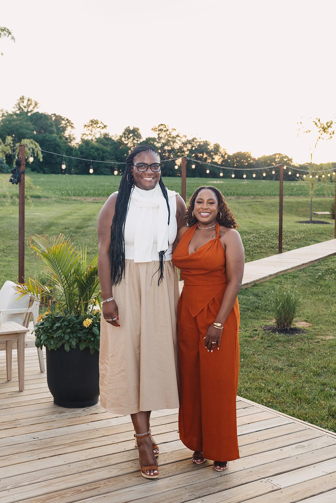 Jazmine and Jaleesa engagement dinner banquet table design in Maryland — Creative Motion Events