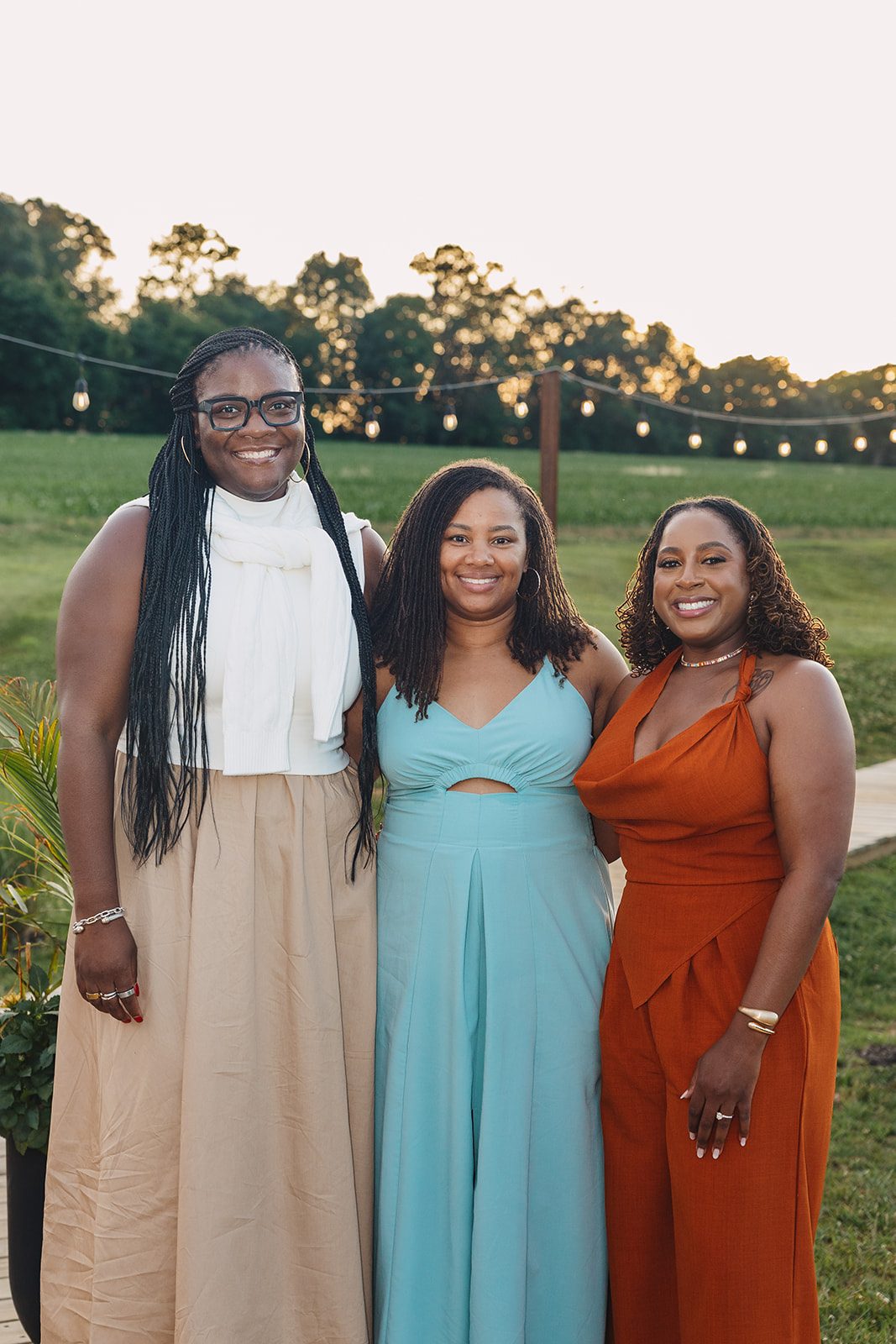 Jazmine and Jaleesa engagement dinner candlelit reception décor in Maryland — Creative Motion Events