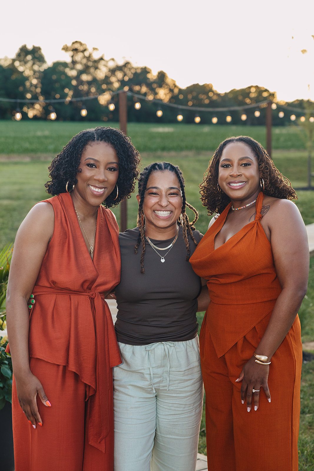 Jazmine and Jaleesa engagement dinner lounge seating vignette in Maryland — Creative Motion Events