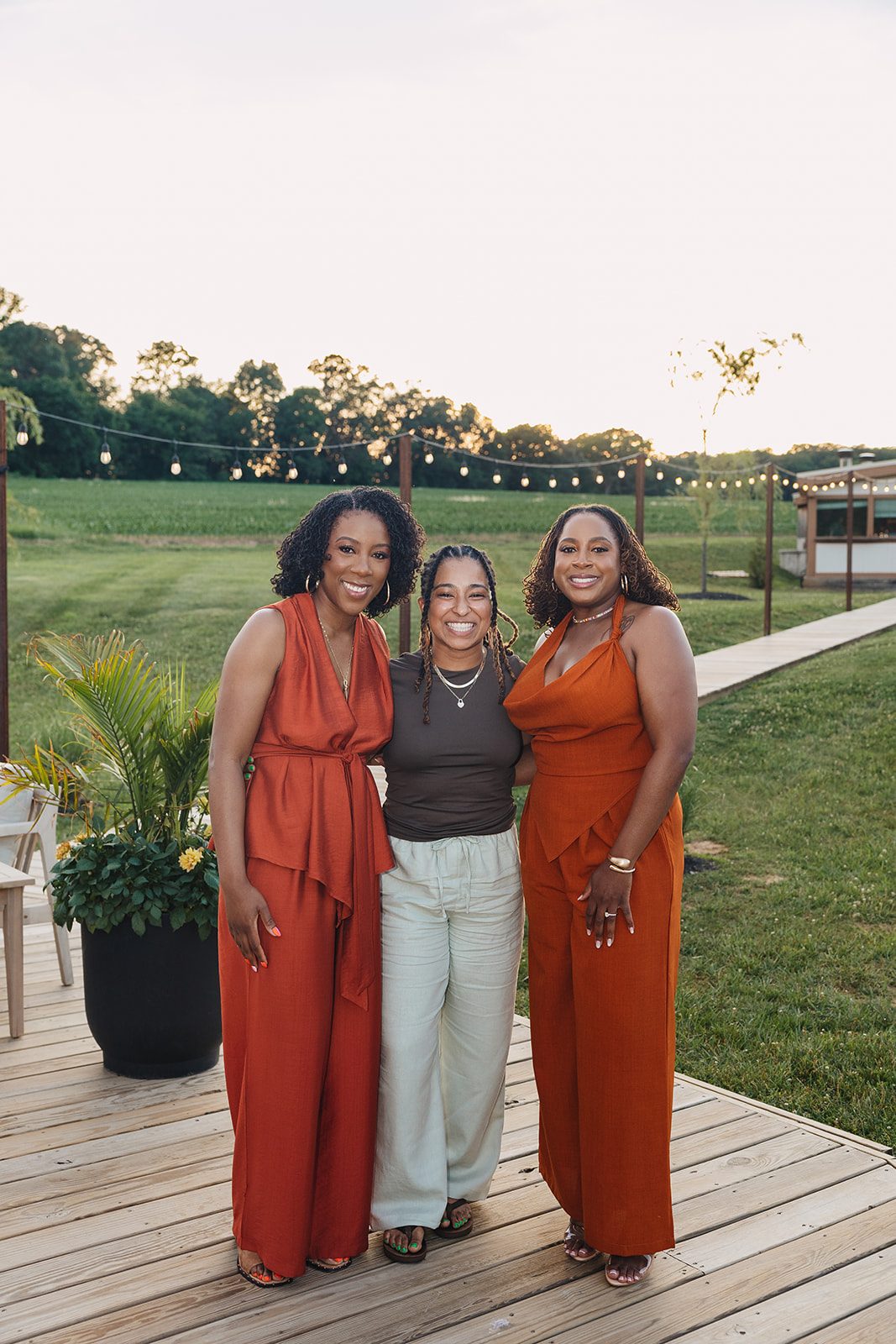 Jazmine and Jaleesa engagement dinner dinner party ambiance in Maryland — Creative Motion Events