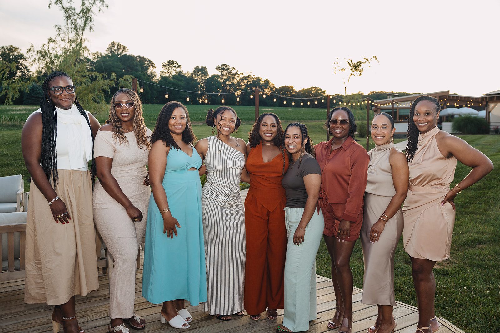 Jazmine and Jaleesa engagement dinner candlelit reception décor in Maryland — Creative Motion Events