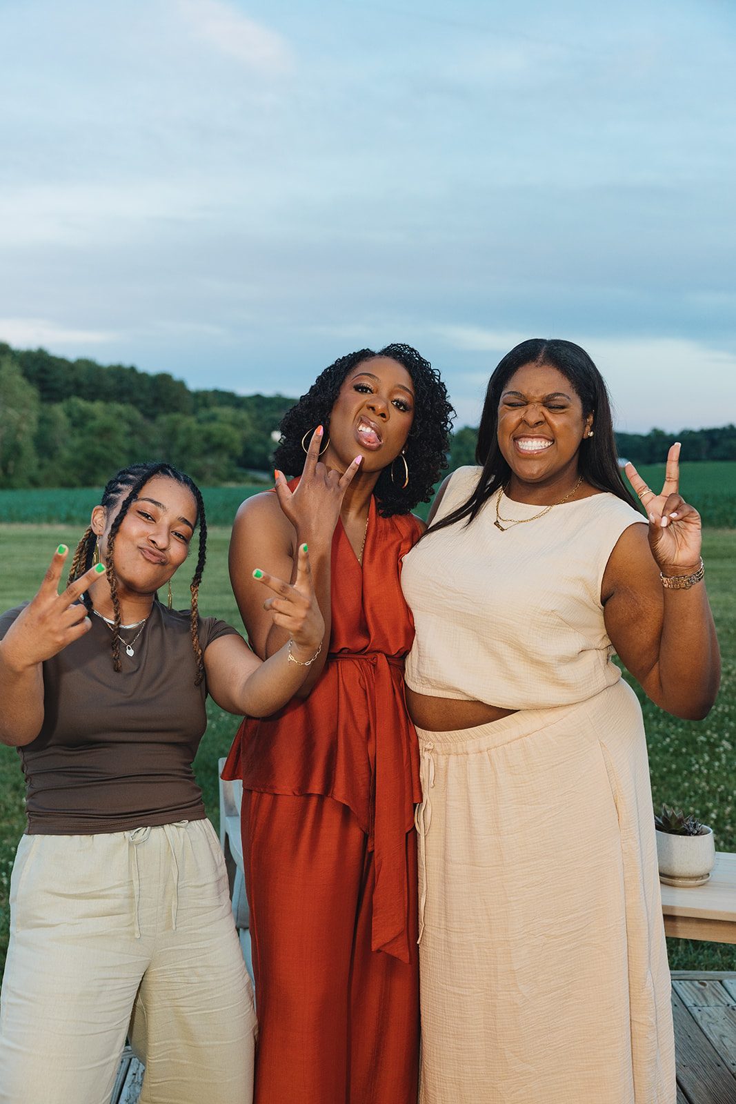 Jazmine and Jaleesa engagement dinner lounge seating vignette in Maryland — Creative Motion Events