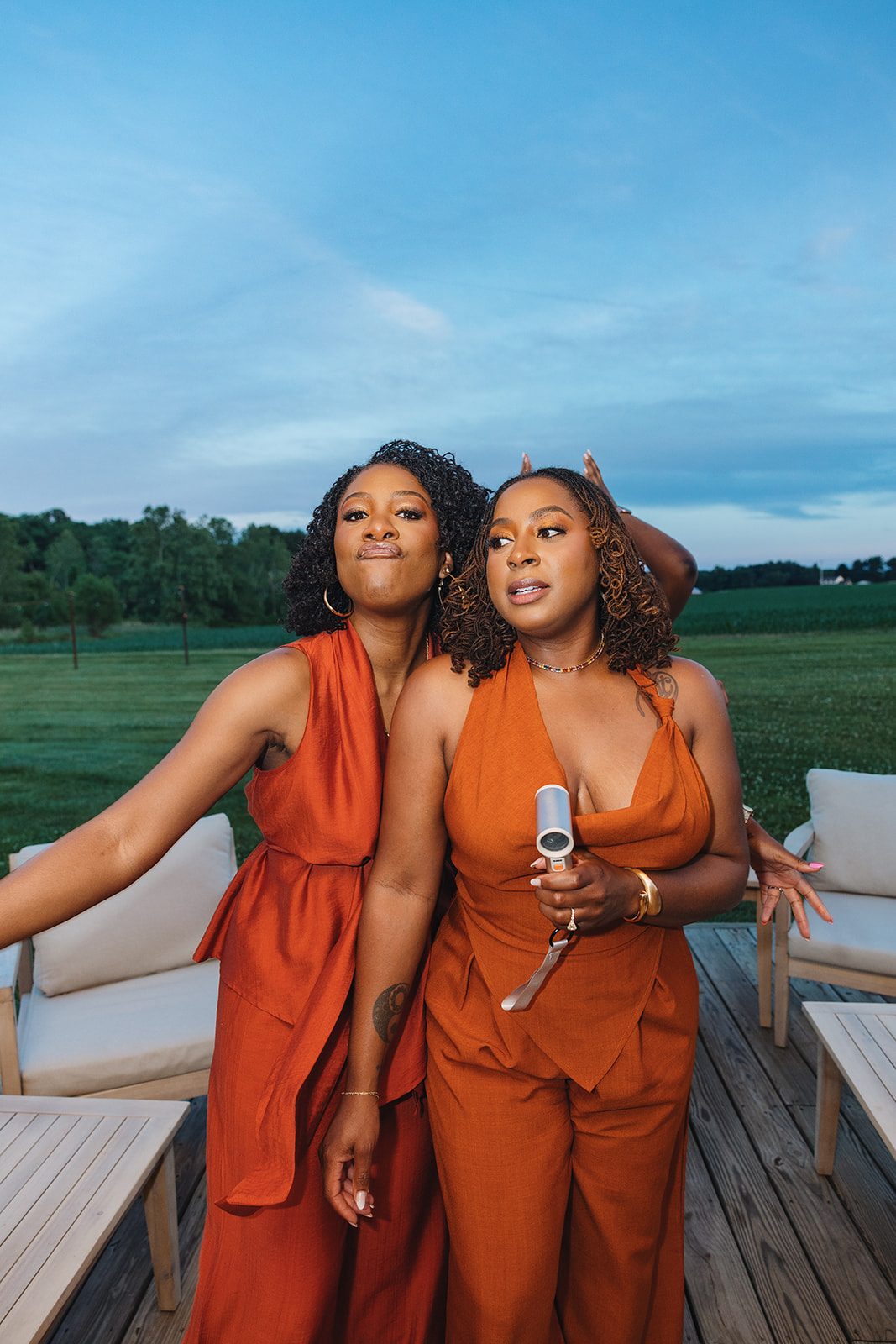 Jazmine and Jaleesa engagement dinner floral centerpiece in Maryland — Creative Motion Events