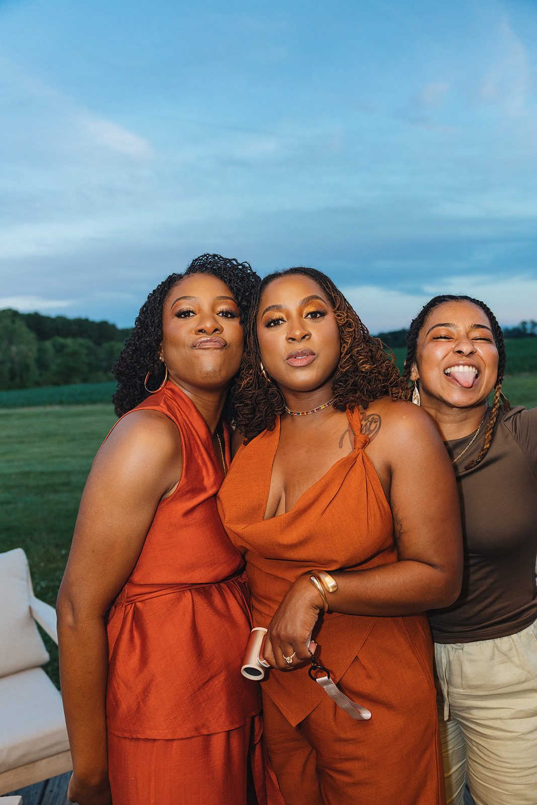 Jazmine and Jaleesa engagement dinner dinner party ambiance in Maryland — Creative Motion Events
