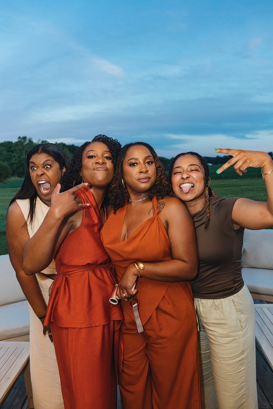 Jazmine and Jaleesa engagement dinner intimate celebration décor in Maryland — Creative Motion Events