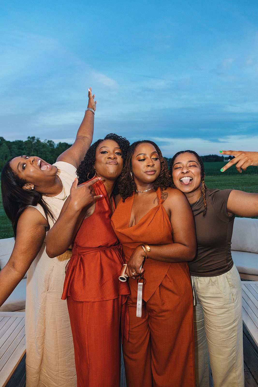 Jazmine and Jaleesa engagement dinner banquet table design in Maryland — Creative Motion Events