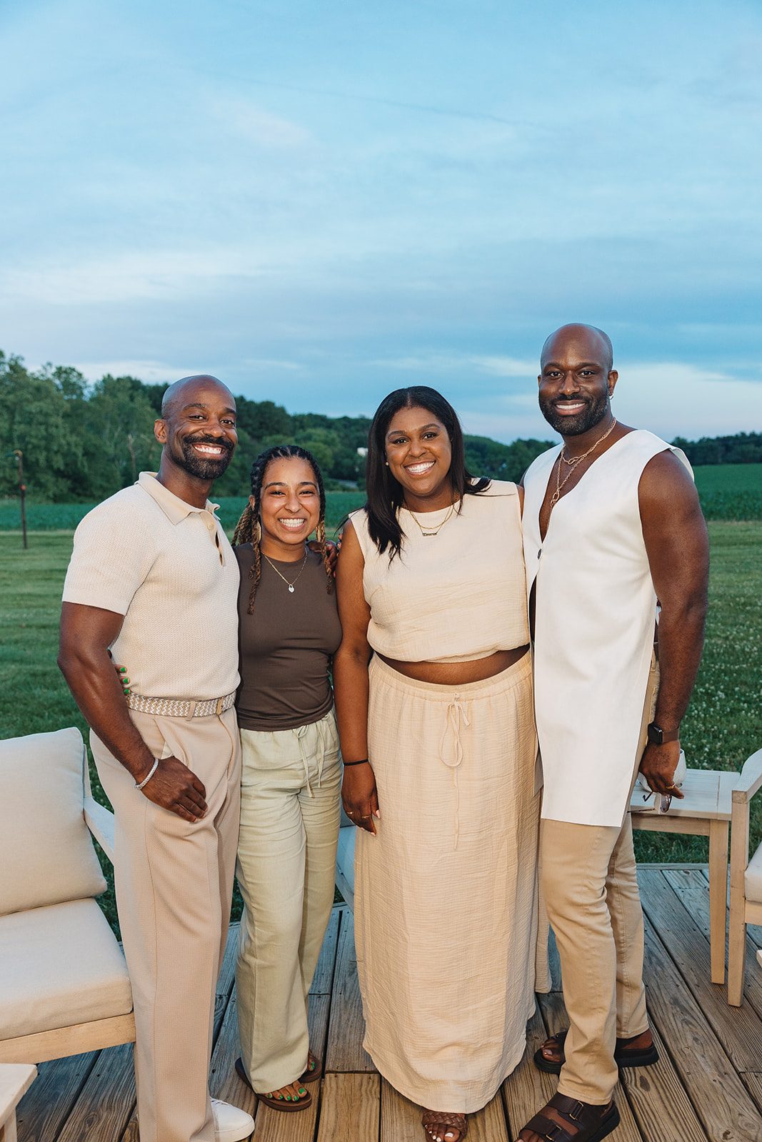 Jazmine and Jaleesa engagement dinner candlelit reception décor in Maryland — Creative Motion Events