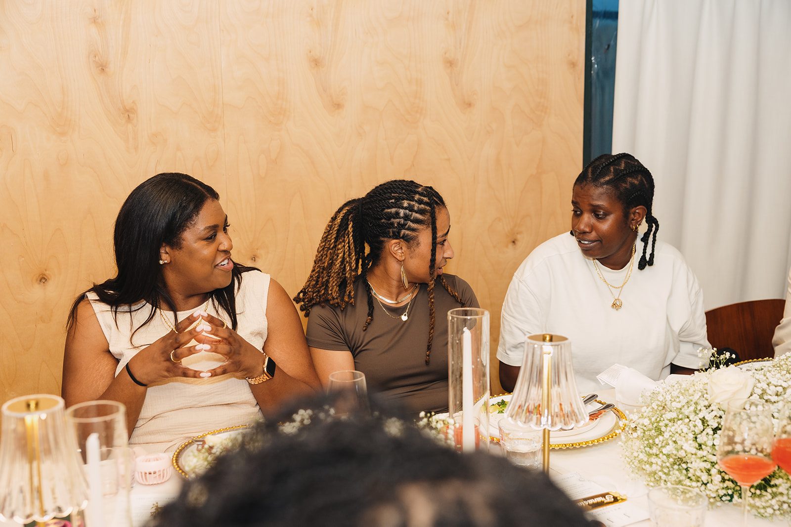 Jazmine and Jaleesa engagement dinner reception styling in Maryland — Creative Motion Events