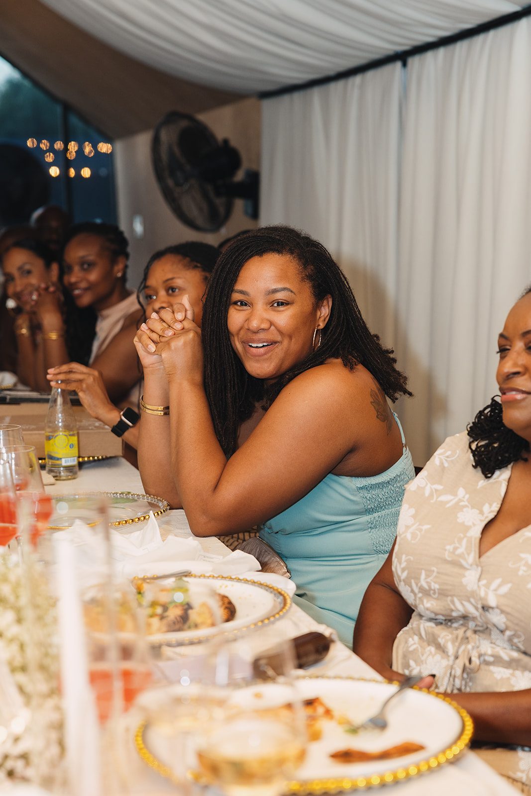 Jazmine and Jaleesa engagement dinner place setting detail in Maryland — Creative Motion Events