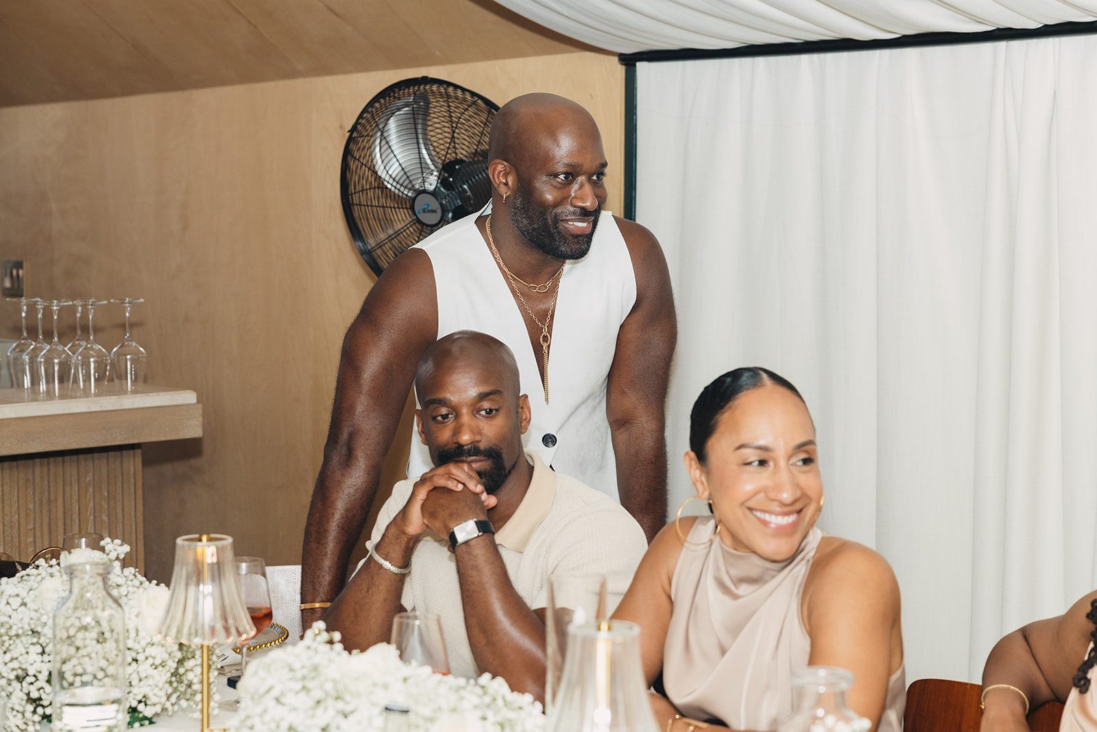 Jazmine and Jaleesa engagement dinner place setting detail in Maryland — Creative Motion Events