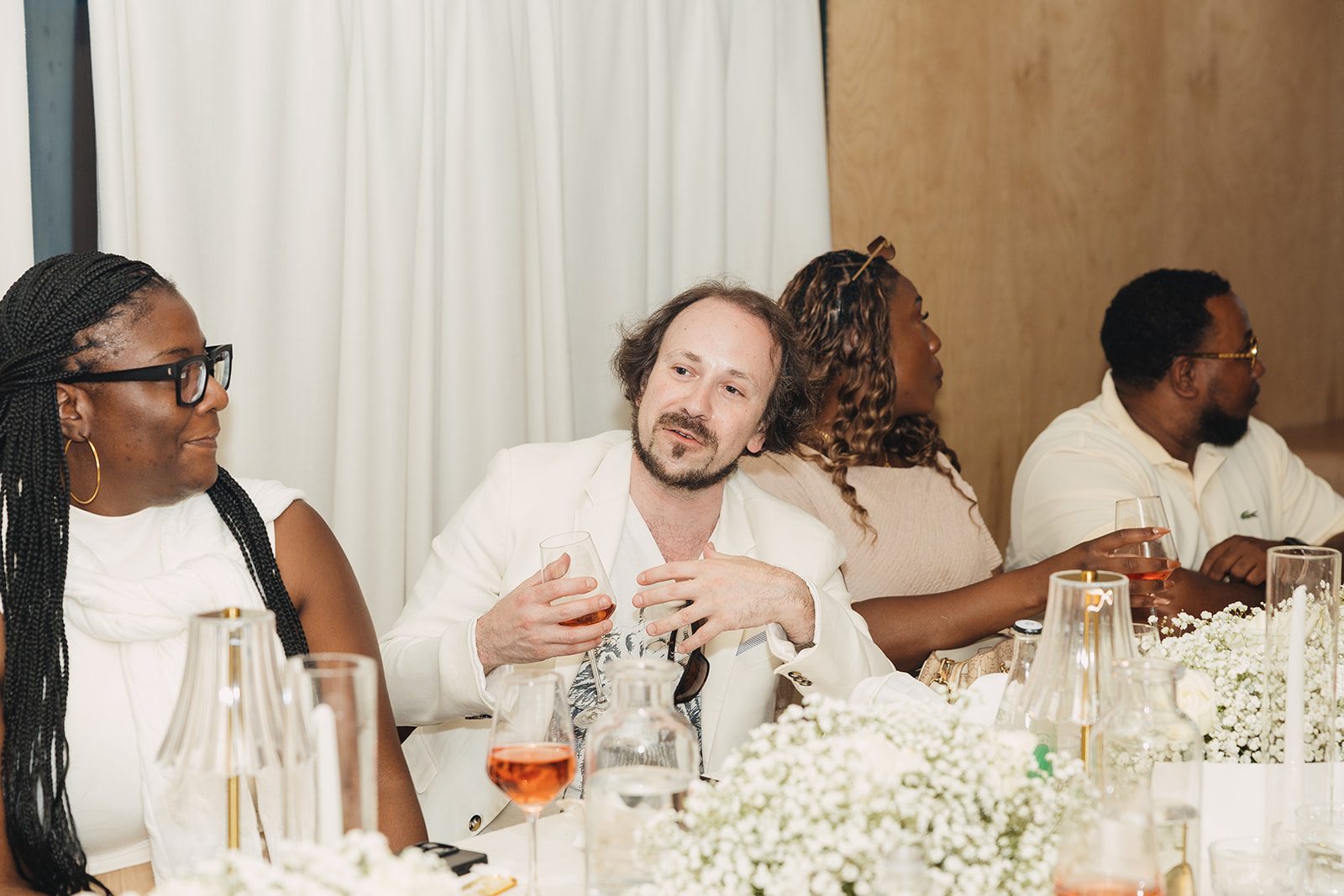 Jazmine and Jaleesa engagement dinner floral centerpiece in Maryland — Creative Motion Events