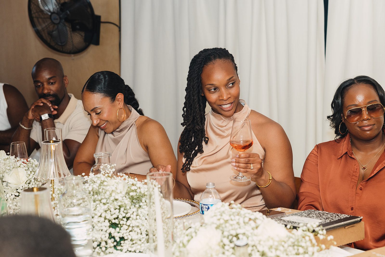 Jazmine and Jaleesa engagement dinner reception styling in Maryland — Creative Motion Events