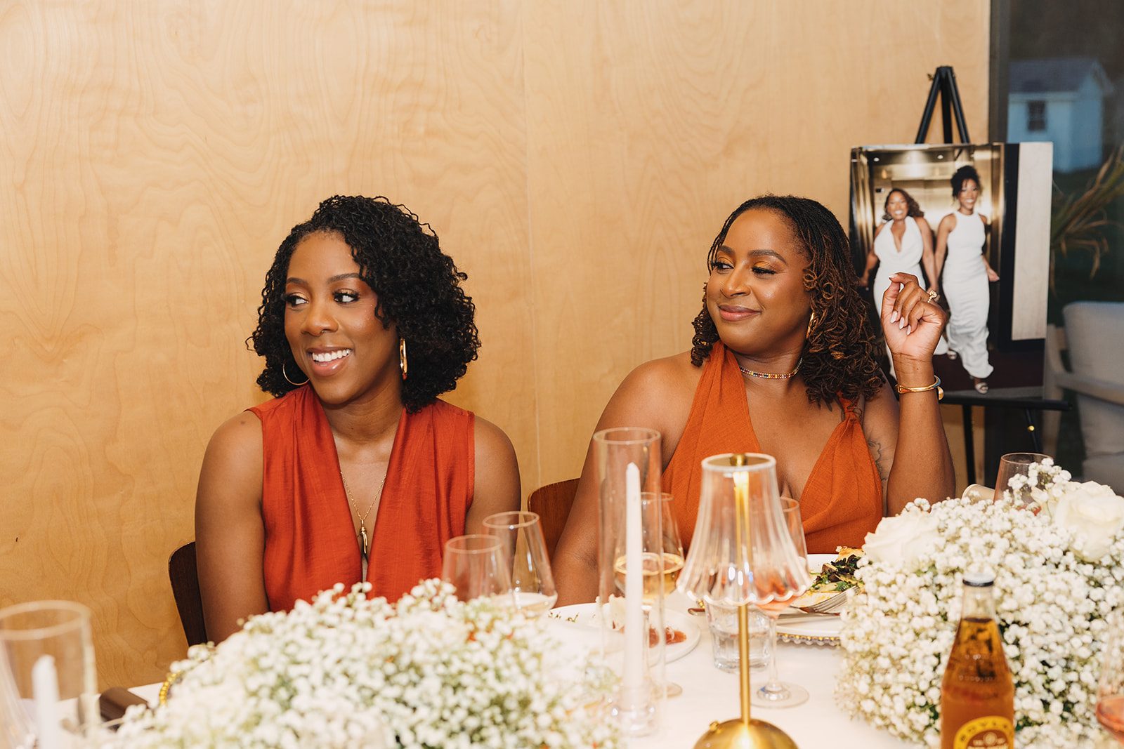 Jazmine and Jaleesa engagement dinner place setting detail in Maryland — Creative Motion Events