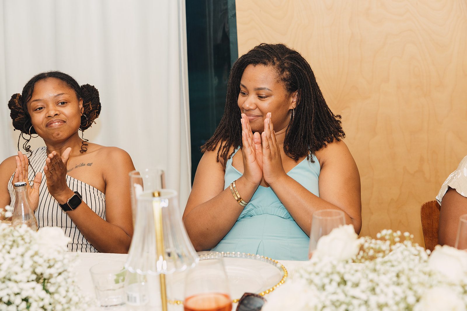 Jazmine and Jaleesa engagement dinner floral centerpiece in Maryland — Creative Motion Events