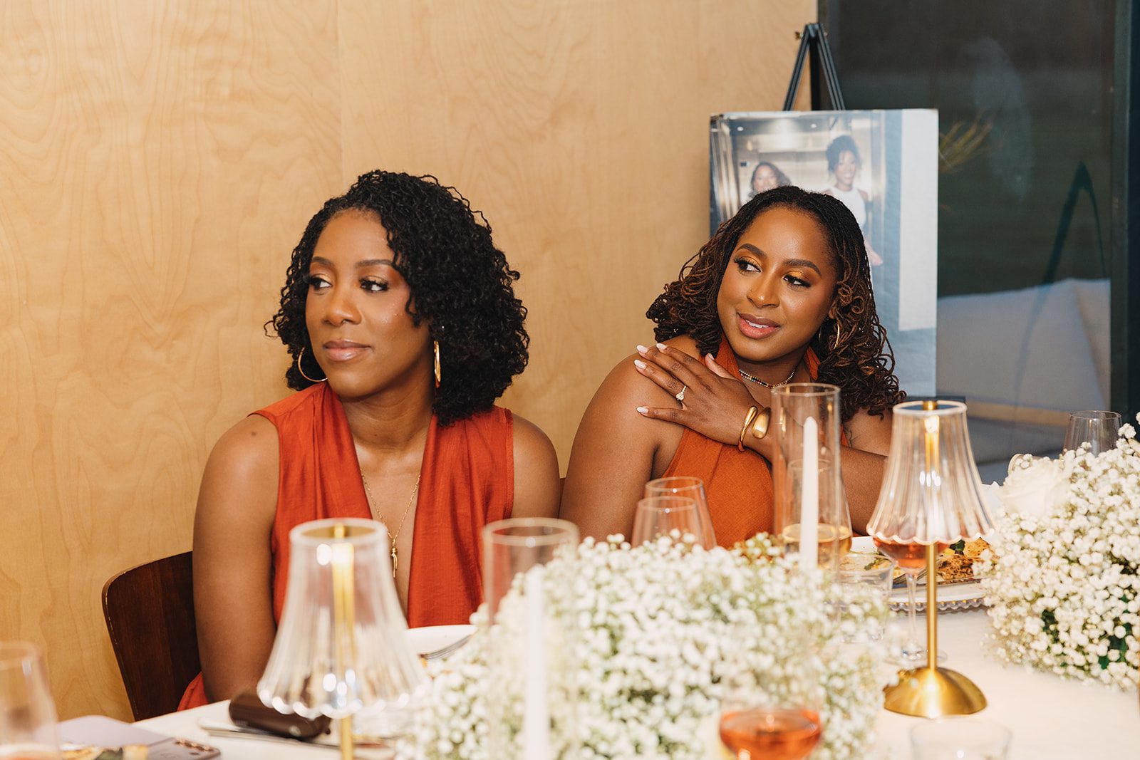 Jazmine and Jaleesa engagement dinner reception styling in Maryland — Creative Motion Events