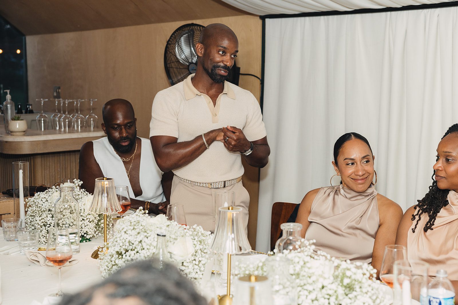 Jazmine and Jaleesa engagement dinner intimate celebration décor in Maryland — Creative Motion Events