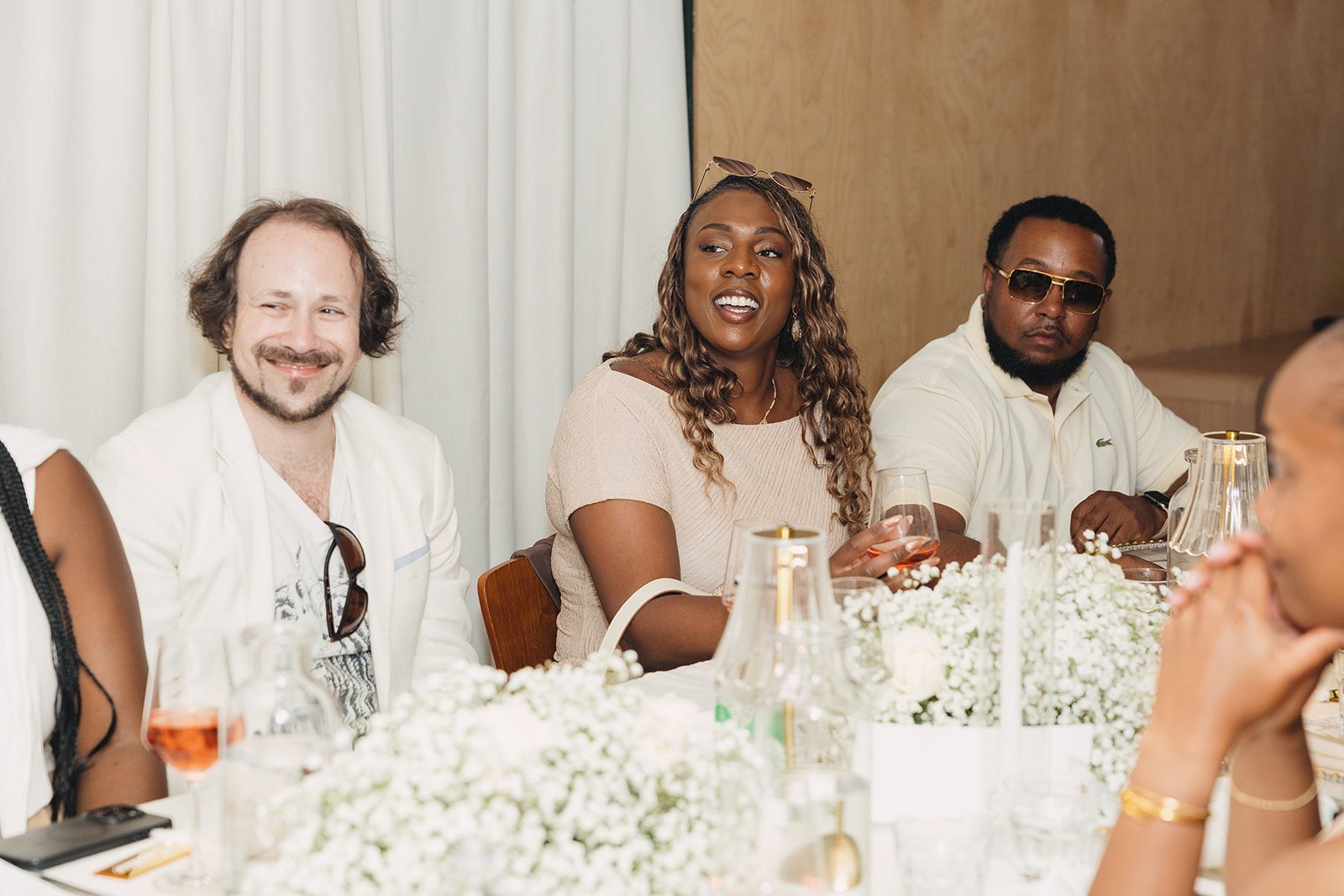 Jazmine and Jaleesa engagement dinner floral centerpiece in Maryland — Creative Motion Events