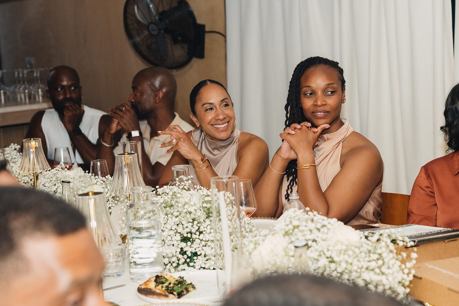 Jazmine and Jaleesa engagement dinner place setting detail in Maryland — Creative Motion Events