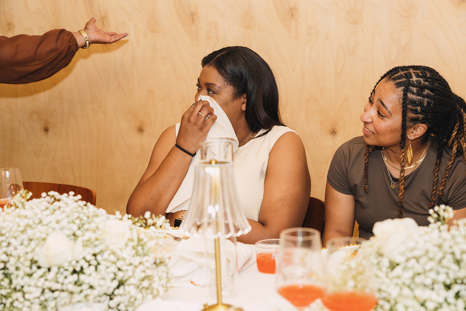 Jazmine and Jaleesa engagement dinner intimate celebration décor in Maryland — Creative Motion Events
