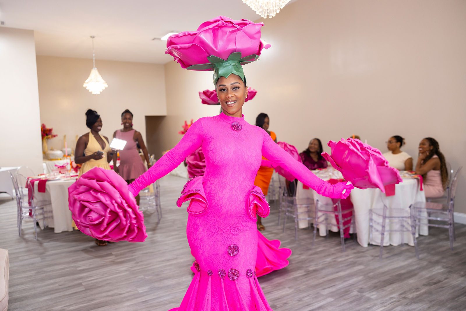 Luxury bridal shower balloon and floral accent by Creative Motion Events in Maryland