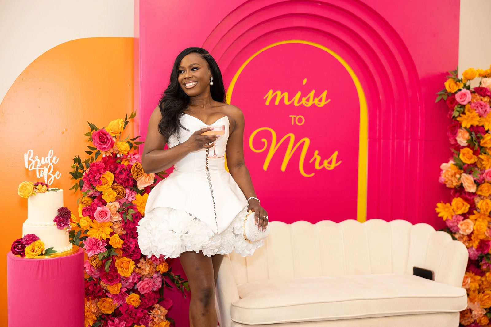 Luxury bridal shower Miss to Mrs backdrop by Creative Motion Events in Maryland